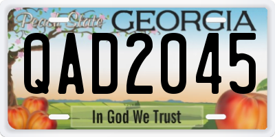 GA license plate QAD2045