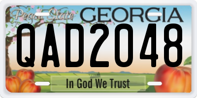 GA license plate QAD2048