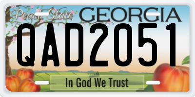 GA license plate QAD2051
