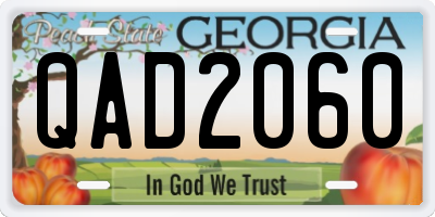 GA license plate QAD2060