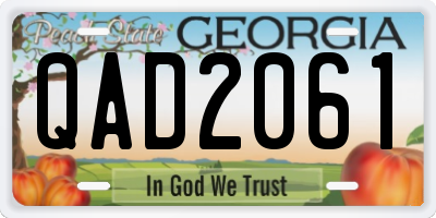 GA license plate QAD2061