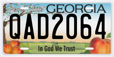 GA license plate QAD2064