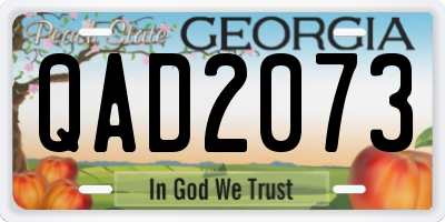 GA license plate QAD2073