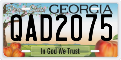 GA license plate QAD2075