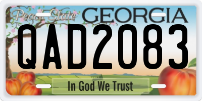 GA license plate QAD2083