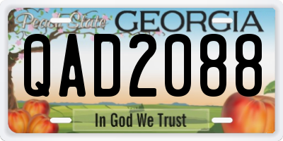GA license plate QAD2088