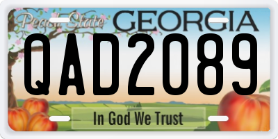 GA license plate QAD2089