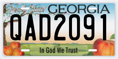 GA license plate QAD2091