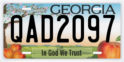 GA license plate QAD2097