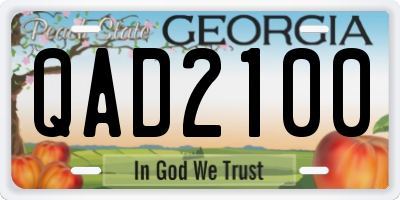 GA license plate QAD2100