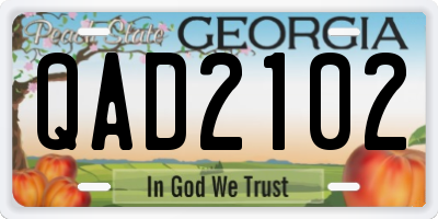 GA license plate QAD2102
