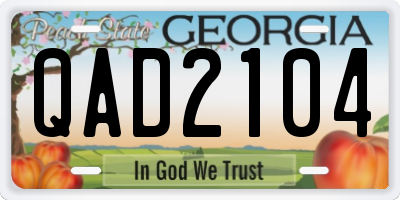 GA license plate QAD2104