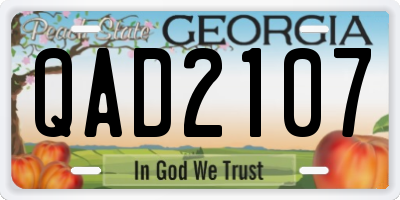 GA license plate QAD2107