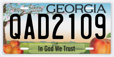GA license plate QAD2109