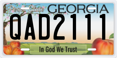 GA license plate QAD2111