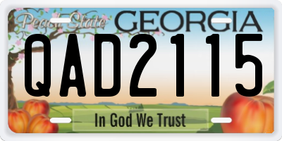 GA license plate QAD2115