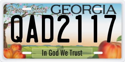 GA license plate QAD2117
