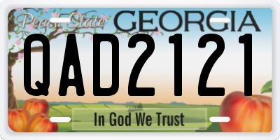 GA license plate QAD2121