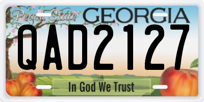 GA license plate QAD2127