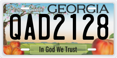 GA license plate QAD2128