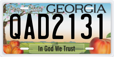 GA license plate QAD2131