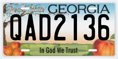 GA license plate QAD2136