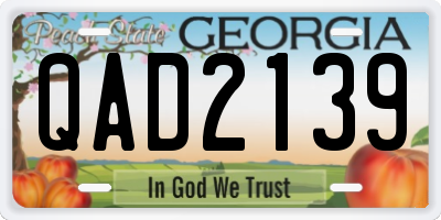 GA license plate QAD2139
