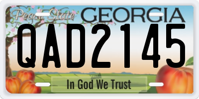 GA license plate QAD2145