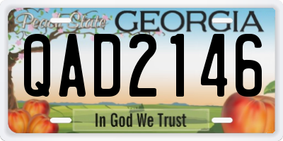 GA license plate QAD2146