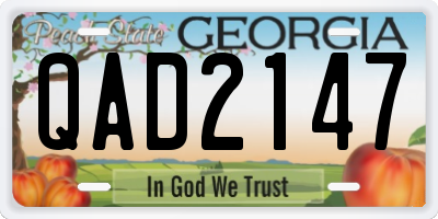GA license plate QAD2147