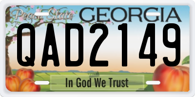 GA license plate QAD2149