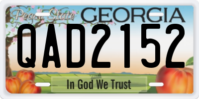 GA license plate QAD2152