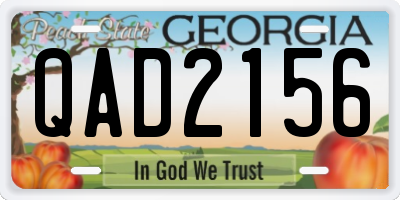 GA license plate QAD2156
