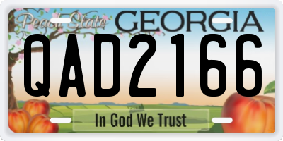GA license plate QAD2166