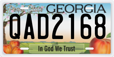 GA license plate QAD2168