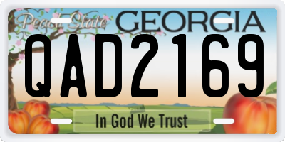 GA license plate QAD2169