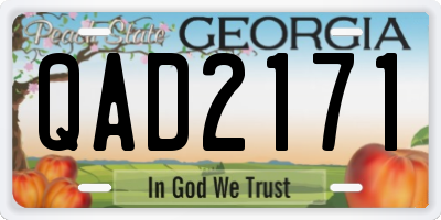 GA license plate QAD2171