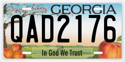 GA license plate QAD2176