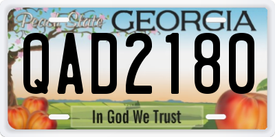GA license plate QAD2180