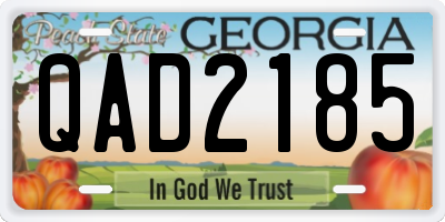 GA license plate QAD2185
