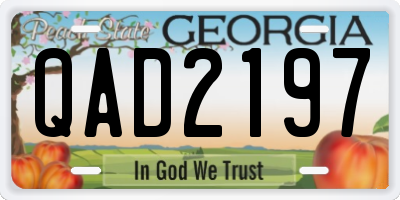 GA license plate QAD2197