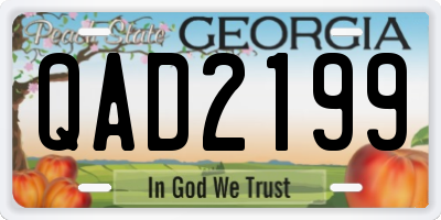 GA license plate QAD2199