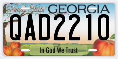 GA license plate QAD2210