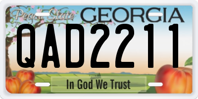 GA license plate QAD2211