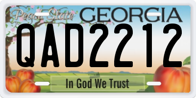 GA license plate QAD2212