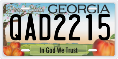 GA license plate QAD2215