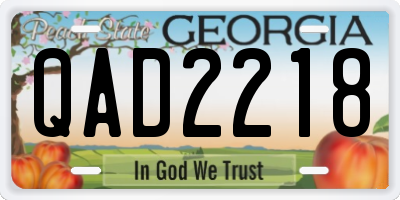 GA license plate QAD2218