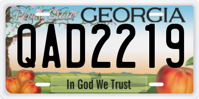 GA license plate QAD2219