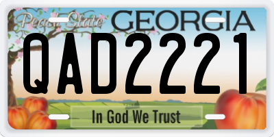 GA license plate QAD2221