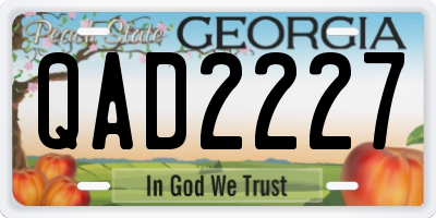 GA license plate QAD2227